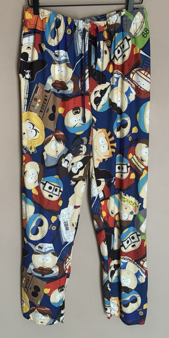 South Park Pajama Pants XL Multicolor Graphic Print Elastic Waist